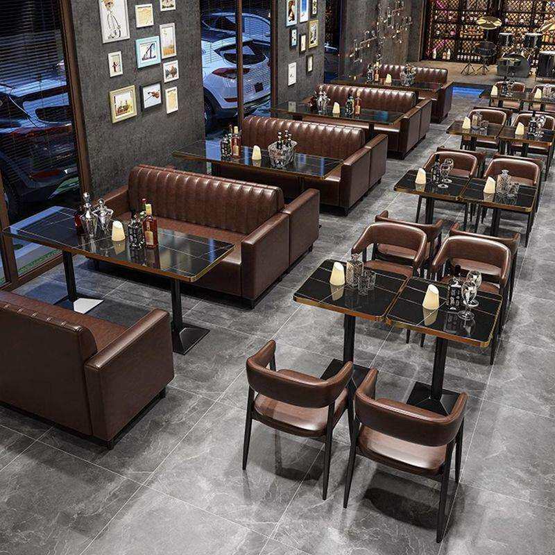 奶茶店咖啡厅桌椅酒吧清吧卡座西餐甜品烧烤火锅店工业风沙发组合