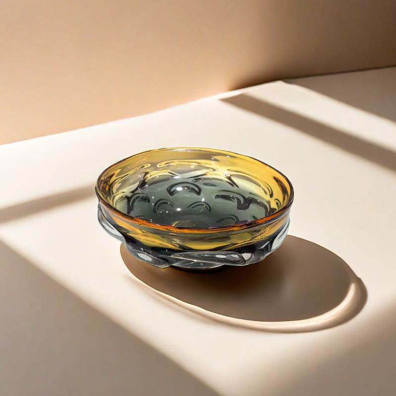 现代轻奢玻璃果盘茶几装饰水果盘糖果盘干果盘客厅餐桌样板间摆件
