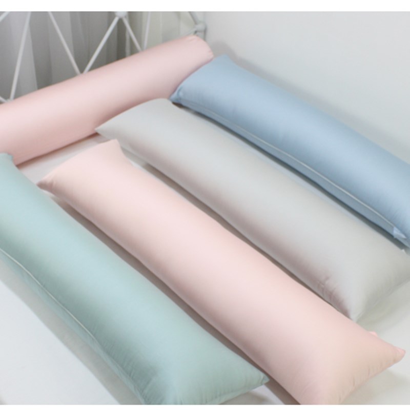 现代纯色天丝长条枕含芯可拆洗床上靠枕睡觉夹腿抱枕圆柱糖果枕头