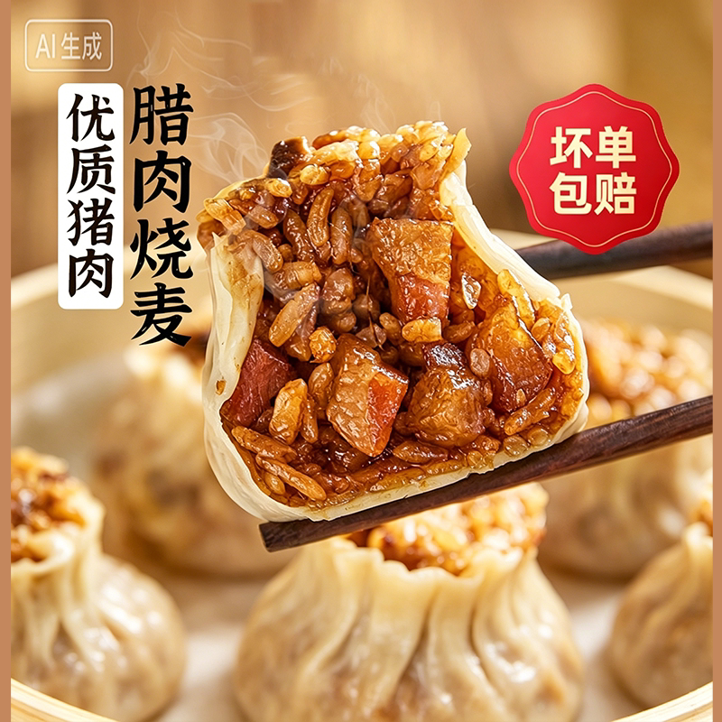 烧麦早餐纸皮烧卖糯米加热即食