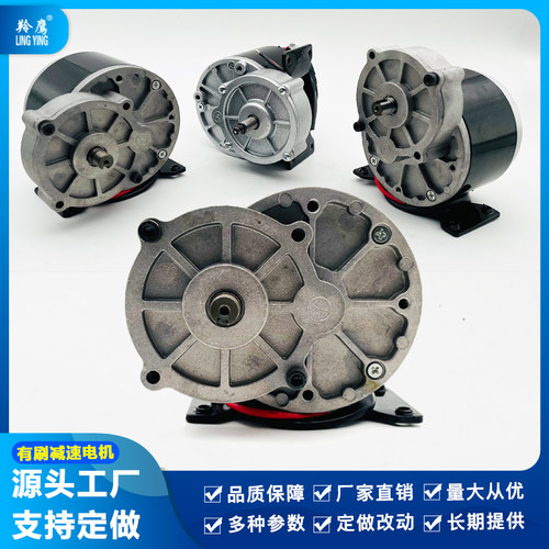 羚鹰12V250W有刷直流减速电机 充气泵电机平行款垂直款粗轴歪头