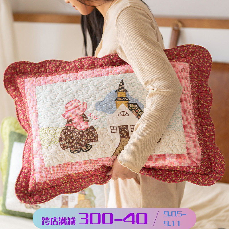 小女孩枕套儿童棉小清新单人枕头套学生夹棉加厚家用柔软亲肤新款