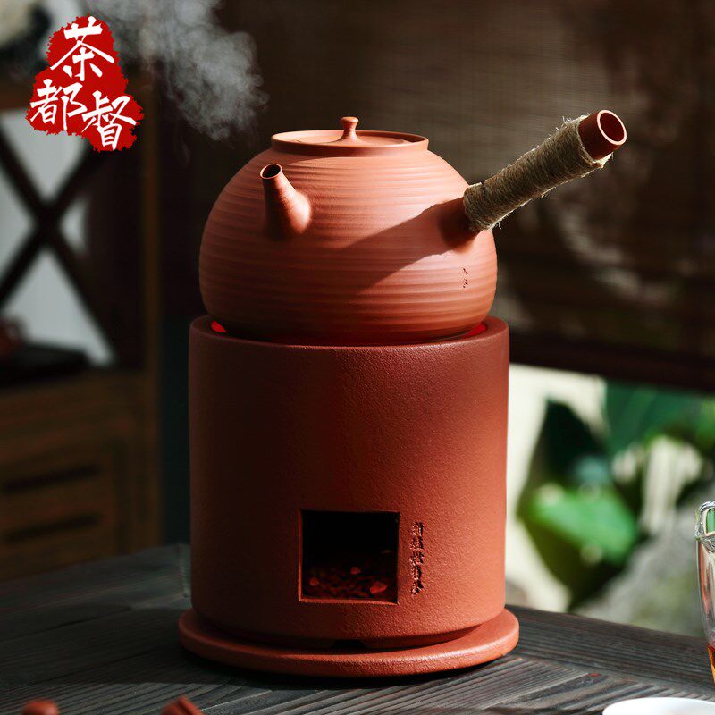 老式复古红泥木炭生火煮水炉传统功夫茶具茶空间摆件煮茶烧烤温茶
