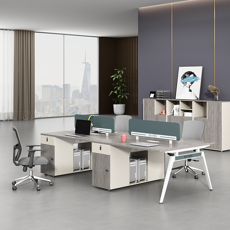 职员办公桌椅组合简约现代2/4/6人工位卡座办公电脑桌办公室家具