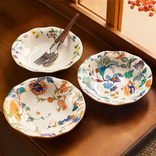 中式国风盘子菜盘家用2025新款碗碟餐具高级感精致漂亮水果盘好看
