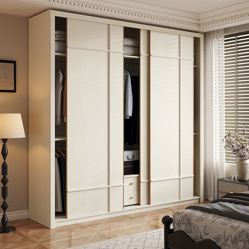 定制实木推拉门衣柜2025新款爆款家用卧室小户型奶油风骨骼线衣橱,住宅家具,独立衣柜,淘宝优惠券,粉丝福利购,淘宝优惠卷