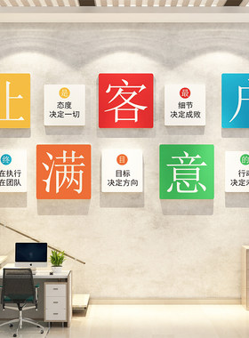 企业文化办公室墙面装饰公司会议激励志标语销售墙贴纸画布置背景
