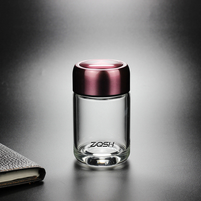 单层玻璃杯 耐热透明喝茶水杯车载家用杯子便携迷你泡茶180ml加厚