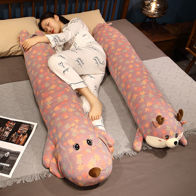 三层提花猪抱枕长条抱枕床上睡觉夹腿枕头抱睡公仔玩偶沙发靠垫背