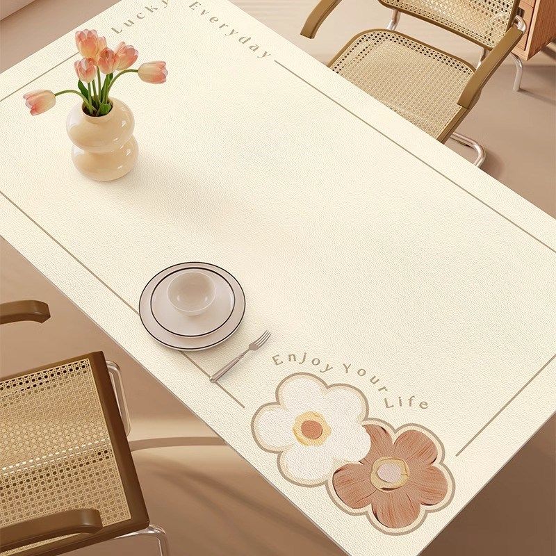奶油风餐桌桌垫皮革防水防油隔热免洗桌布客厅pvc茶几保护垫定制,居家布艺,桌布,淘宝优惠券,粉丝福利购,淘宝优惠卷