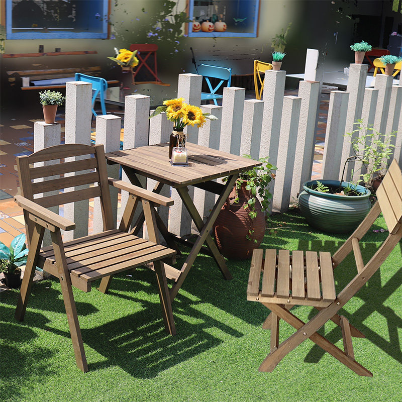 阳台小桌椅一桌两椅摆摊便携套装免安装桌椅组合放花的小桌子茶几