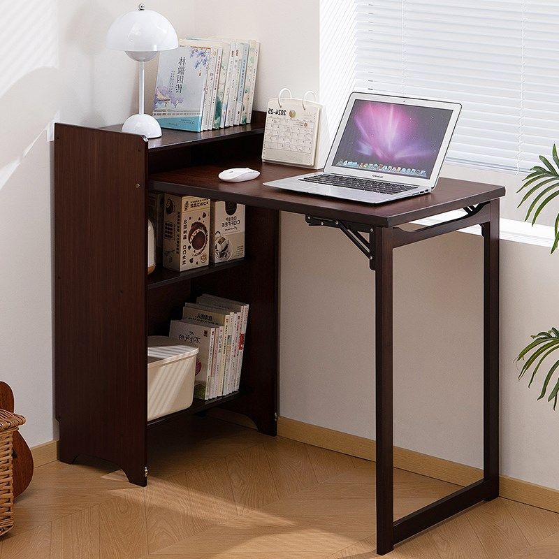 折叠书桌书柜一体小户型电脑桌家用学生儿童学习桌实木书房办公桌,住宅家具,折叠桌,淘宝优惠券,粉丝福利购,淘宝优惠卷