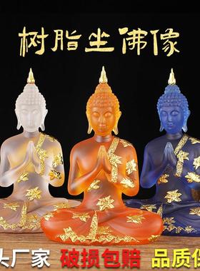 东南亚佛像印度坐佛泰式禅意水琉璃树脂工艺摆件量大从优源头工厂