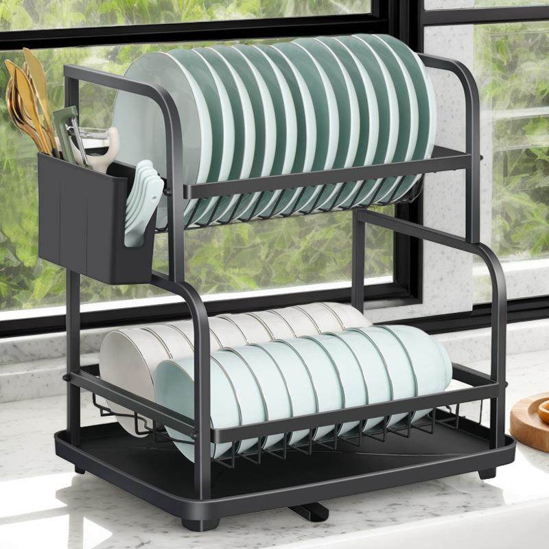 厨房置物架碗碟碗盘收纳架沥水架家用多功能放碗架碗筷收纳盒碗柜