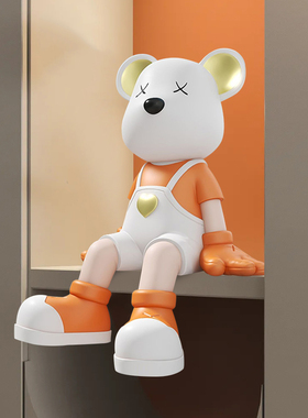 创意公仔爱心背带裤坐姿暴力熊落地大摆件客厅玄关电视柜乔迁礼品