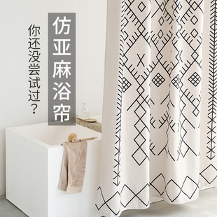 not 免打孔 in防水浴帘卫生间洗澡帘子挂帘加厚防霉隔断帘浴帘套装