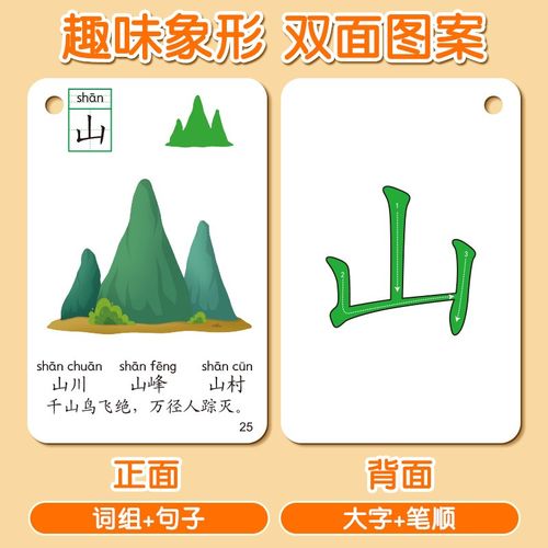 识字卡片幼儿园认字启蒙书宝宝儿童早教象形汉字全套形象看图闪卡