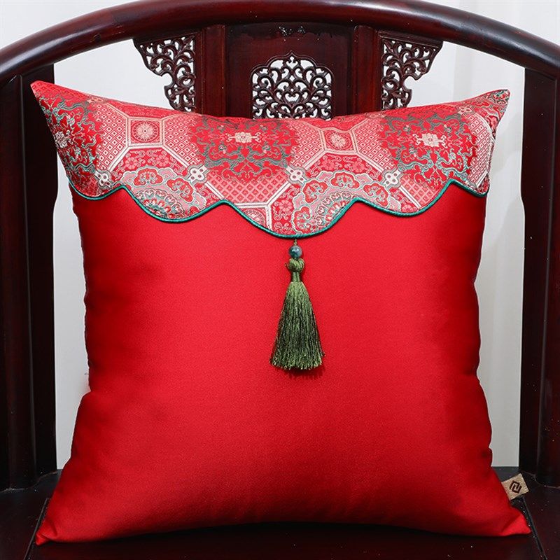 艺必旭 中式古典沙发田园流苏靠垫靠背 抱枕办公室靠枕套创意靠包,居家布艺,靠垫/抱枕,淘宝优惠券,粉丝福利购,淘宝优惠卷