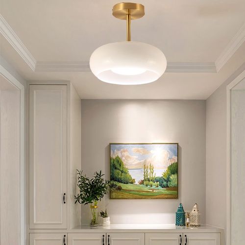 过道走廊灯奶油风中古包豪斯入户门厅玄关灯复古衣帽间阳台灯顶灯