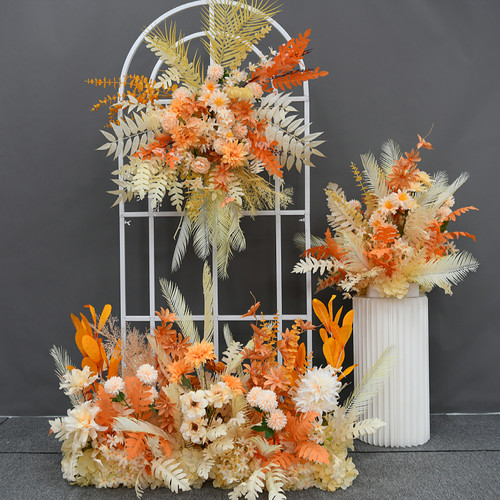 酒店订婚仪式现场装饰花仿真花路引花地排花挂花婚礼假花成品花艺