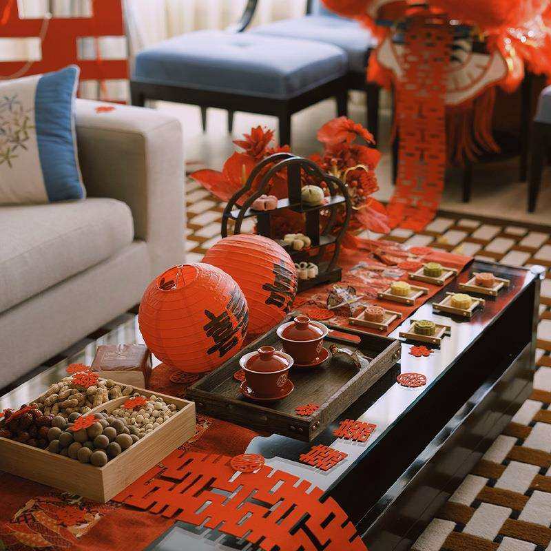 新中式客厅茶几结婚氛围感装饰桌布婚房布置摆台桌旗喜字敬茶杯子,鲜花速递/花卉仿真/绿植园艺,割草机/草坪机,淘宝优惠券,粉丝福利购,淘宝优惠卷