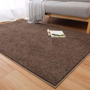 秋冬纯色简约客厅地毯家用卧室床边沙发耐脏易打理可机洗宠物地垫