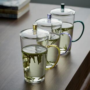天久璃匠 300ml晶锐随心绿茶杯 高硼硅玻璃杯带手柄耐热办公杯个