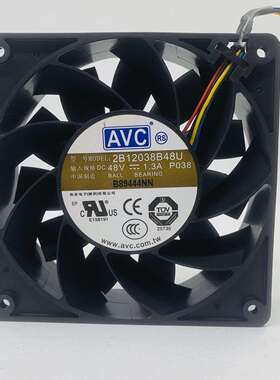 原装AVC 2B12038B48U 48V 1.30A 12CM 4线PWM大风量 12CM散热风扇