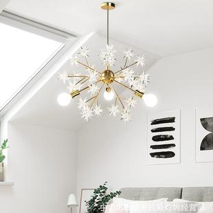 北欧复古黄铜玻璃吊灯民宿吧台餐厅床头灯创意个性 咖啡厅客厅灯具