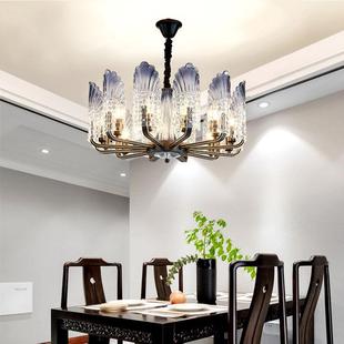 新中式 孔雀客厅灯后现代水晶灯设计师创意简约餐厅卧室别墅灯