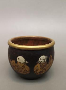 仿古黄铜古玩收藏铜缸摆件 家居装饰工艺礼品缸摆设黄铜缸