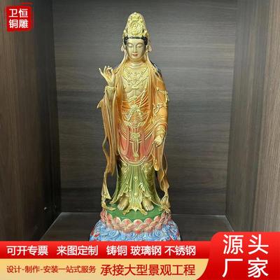 铸铜西方三圣佛像神像阿弥陀佛观音大势至菩萨树脂玻璃钢铜雕定做
