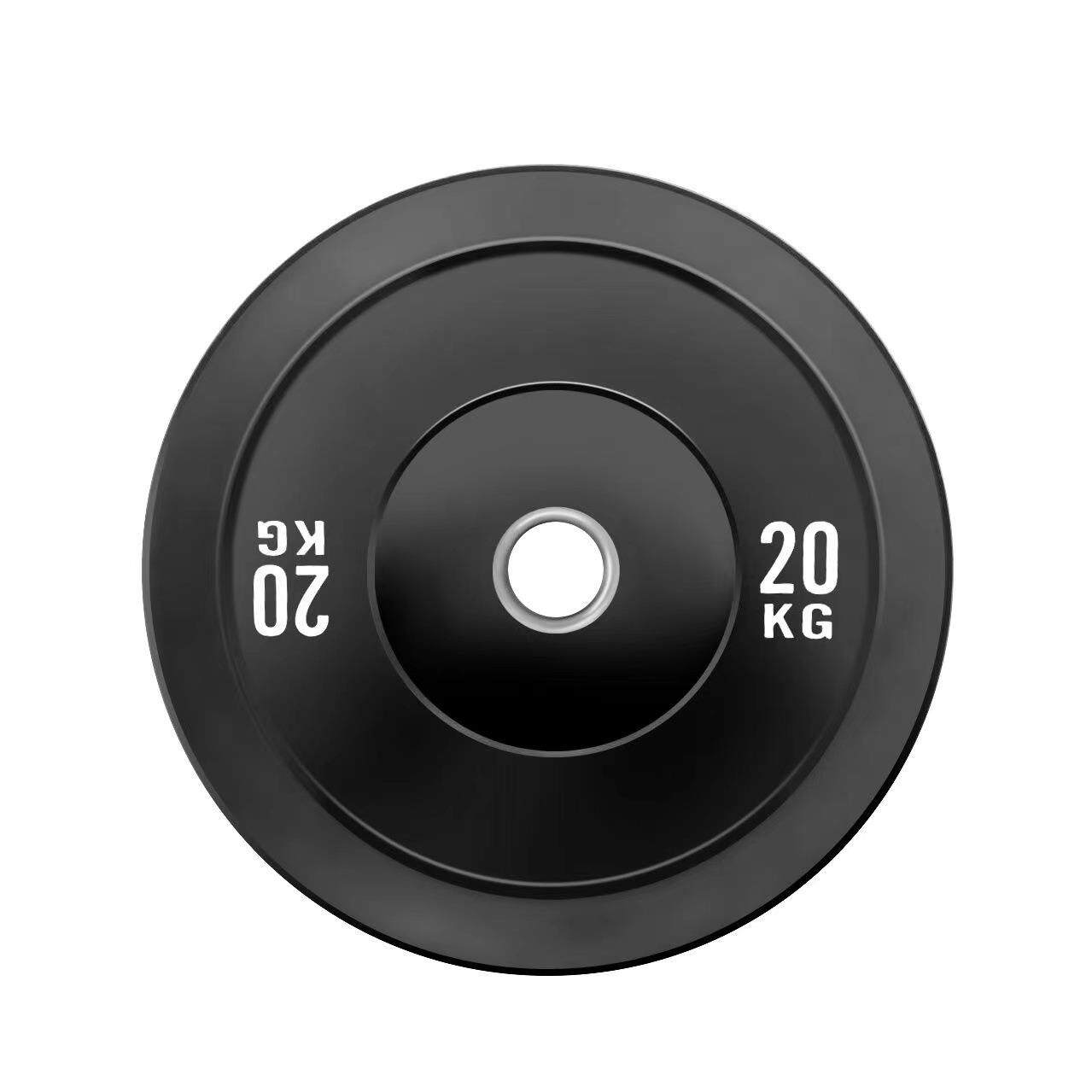 黑色全胶杠铃片健身房大孔杠铃片竞技杠铃片家用举重手抓健身器材