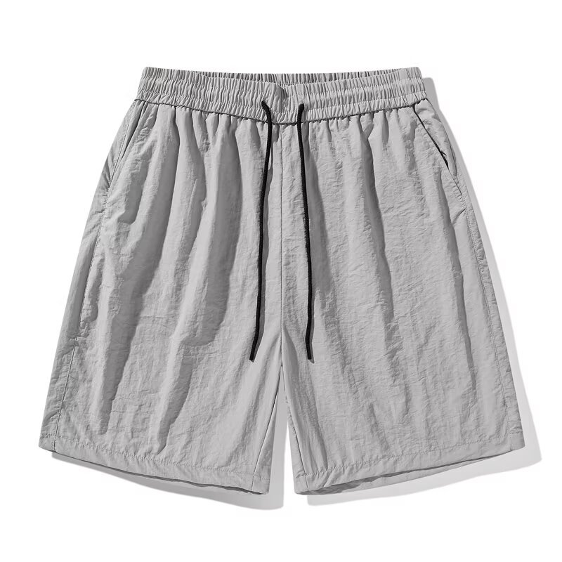 美式冰丝短裤男士2025夏季薄篮球休闲运动沙滩裤百搭色速干五分裤