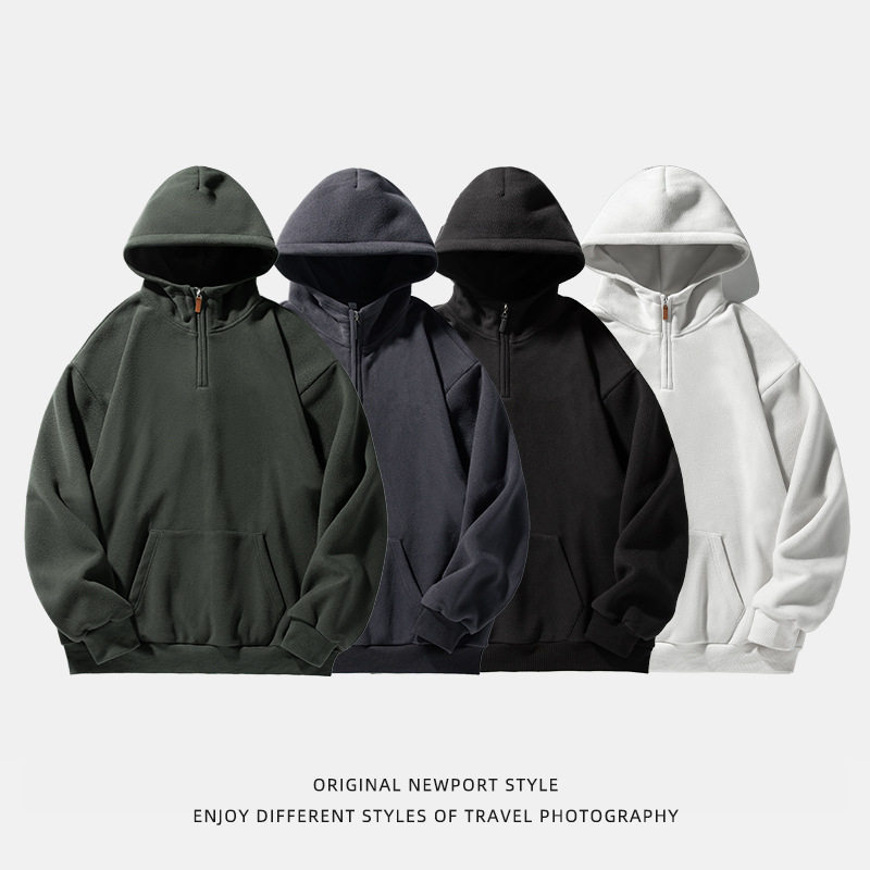 430G摇粒绒连帽卫衣男春季新款半拉链美式复古加厚帽衫潮牌外套q,个性定制/设计服务/DIY,针织帽,淘宝优惠券,粉丝福利购,淘宝优惠卷