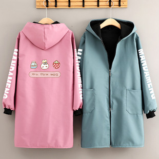 加绒加厚长袖 工作服防污透气餐饮专用围裙定制 罩衣女大人外穿时尚