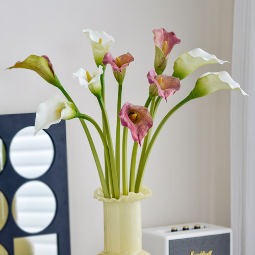 仿真花中古马蹄莲绢花假花装饰花客厅餐桌摆设摆件手感花卉花艺