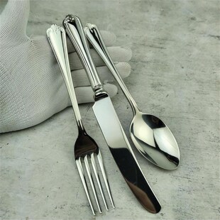 【宫廷】304不锈钢西餐餐具牛排刀叉勺3件套家用刀叉无齿锋利套装
