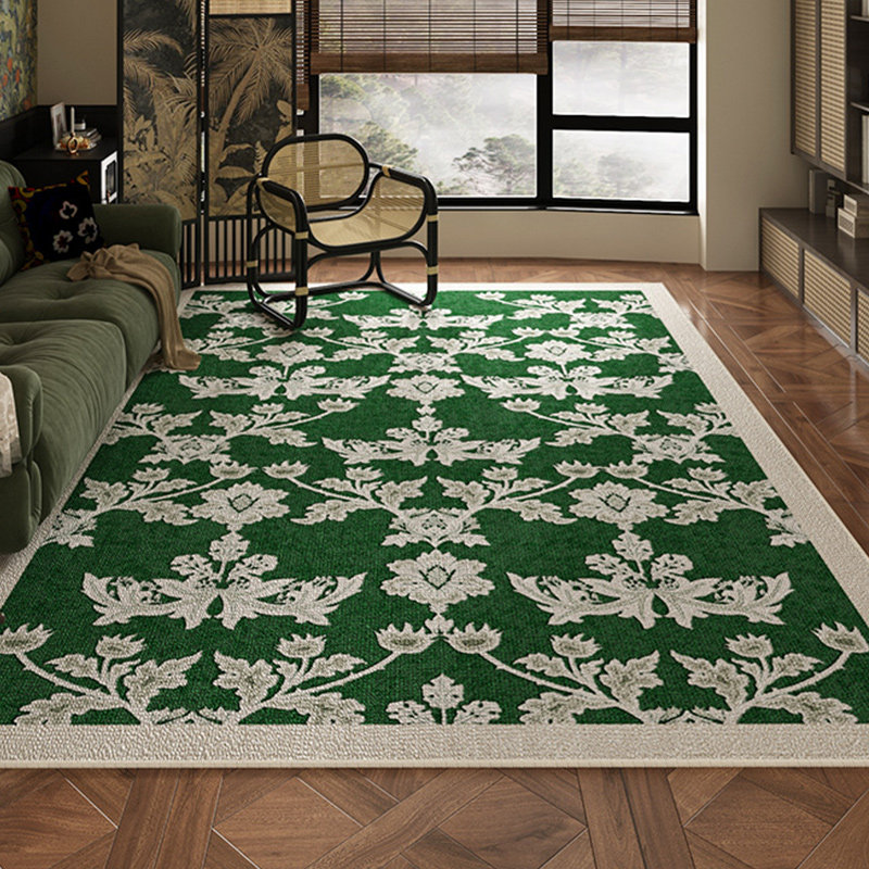 绿色地毯客厅2024新款免洗可擦中古风沙发茶几地垫卧室床边毯防水,居家布艺,地毯,淘宝优惠券,粉丝福利购,淘宝优惠卷