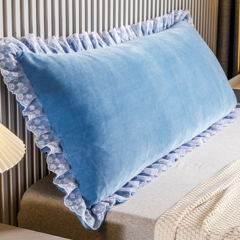 温柔窒息 靠背床头天蓝长条抱枕枕头床上靠垫靠枕长方形软包拆洗