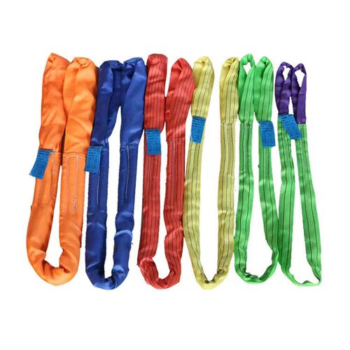 涤纶起重柔性两头扣吊装带环形吊带行车吊车圆形吊绳双扣拖车绳5T