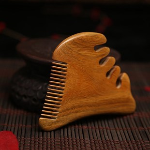 白象梳篦 绿檀木梳子多功能腿腹颈部刮痧板按摩梳头部经络梳刻字