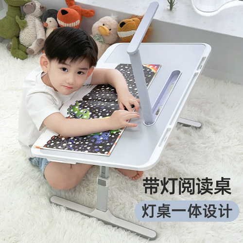 床上小桌子带台灯宿舍学习桌可折叠升降电脑桌飘窗学生书桌笔电支
