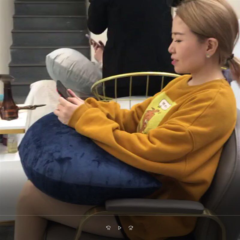 美甲缓解疲劳U型抱枕潮 美发沙龙充气抱枕车载办公室午睡沙发靠枕