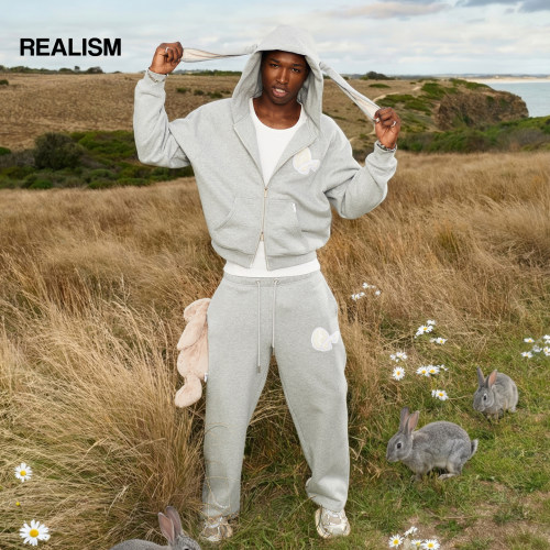 REALISM潮牌重磅加绒宽松卫裤
