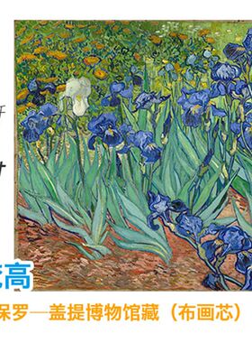 梵高 鸢尾花 布画芯 家居装饰挂画定制 印象派经典油画精品背景墙