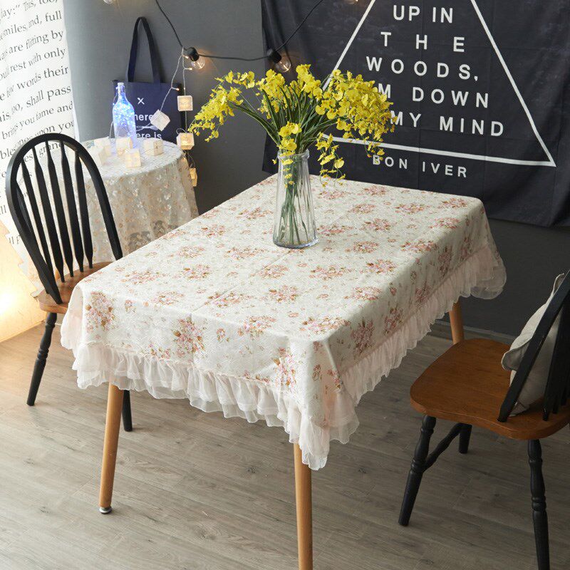 珍珠松  布艺蕾丝茶几台布盖巾酒店田园餐桌布,居家布艺,桌布,淘宝优惠券,粉丝福利购,淘宝优惠卷