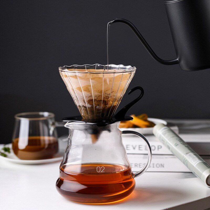 手冲咖啡滤杯 滴漏式家用咖啡壶小号玻璃过滤网过滤器1-2人份
