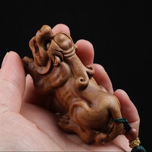 保真澳洲檀香木雕刻工艺实木手把件把玩中式精品文玩礼品天禄貔貅
