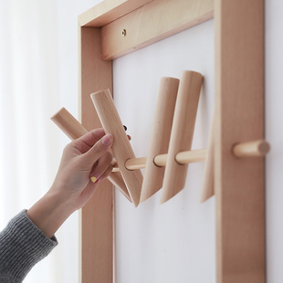 实木入户壁挂玄关衣架门口衣帽架家用墙壁创意门口进门上墙挂衣架